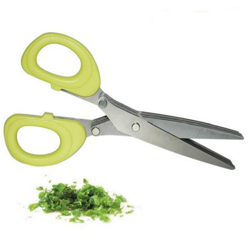 19cm Minced 5 Layers Multifunctional Kitchen scissor Shredded Chopped Scallion Cutter Herb Laver Spices Cook Tool cut