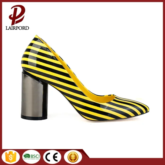 colourful stripe PU sweet comfortable women shoes