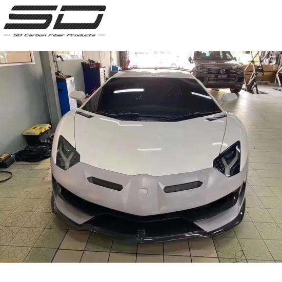 SVJ Style Custom Full Body Kit with Carbon Fiber and Fiberglass Front Bumper for Lamborghini Aventador LP700