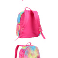 Gradient color plush backpack bag Colorful plush bag for children and students