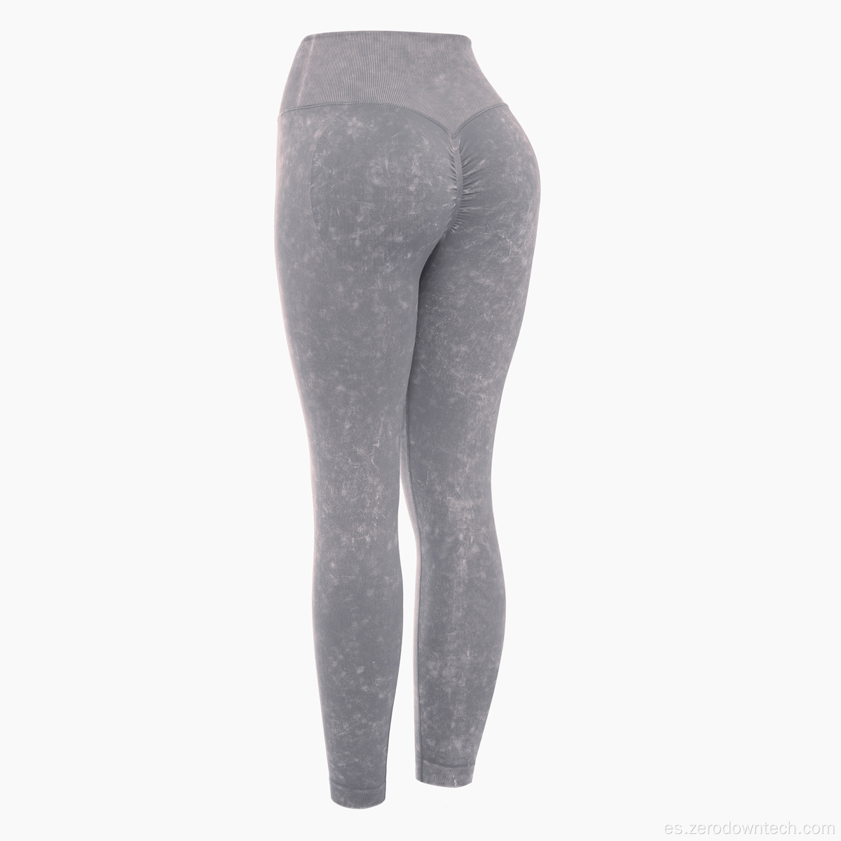 Pantalones de yoga lavados retro pantalones de fitness de cadera melocotón sin costuras para mujer pantalones deportivos de entrenamiento elásticos ajustados