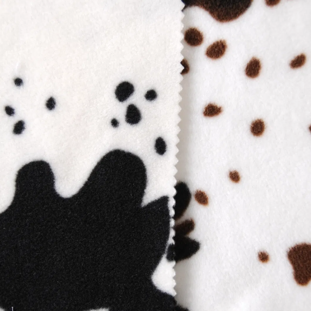 ปรับแต่งผ้าขนแกะขั้วโลกพิมพ์ลายคุณภาพดีผ้าขนแกะโพลีเอสเตอร์ 100% สำหรับแจ็คเก็ตและเสื้อโค้ท