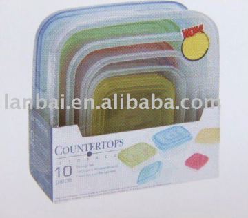 pass FDA LFGB microwave oven safe 10pcs plastic PP square food container bowl microwave oven safe