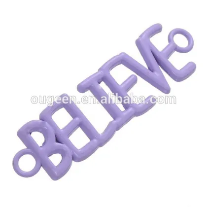 jewelry findings Newest Fashion metal zinc alloy Unique bracelet believe charm