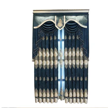 European Style Luxury Fancy Curtain with New Embroidery Chenille Fabric for Living Room: Ready Made French Window Drapes