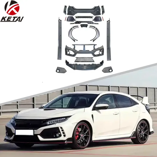 2016-2022 Honda Civic Type-R Style PP ABS Car Bumper Lip Side Skirt Body Kit