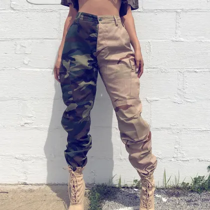 High quality Street Wear Camouflage Cargo Pants Women