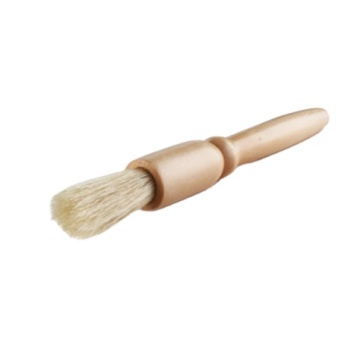 Barista coffee machine cleaning brush with wood handle
