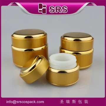 SRS wholesale luxury 30ml 50ml gold color cosmetic jar aluminium