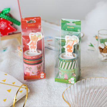 Eigendag 101600 Groothandel 3 Rolls Diy Merry Christmas Washi Tape voor cadeaubon