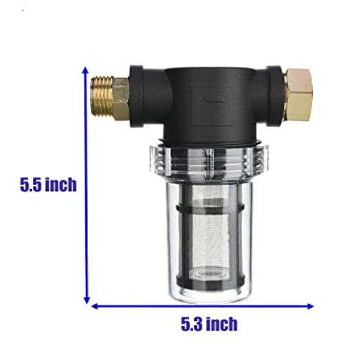 Vattenfilter Inloppsfilter/3/4 tum Inloppsvattenfilter för högtrycksbilbricka