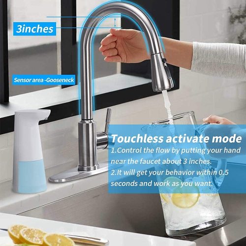 Hilahin Pababa ang Sprayer Touchless Kitchen Faucet