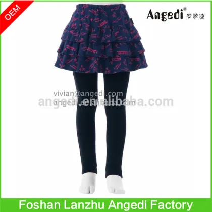 Children winter bottoms Toddler Girls legging with tiered skirt Little princess clothing