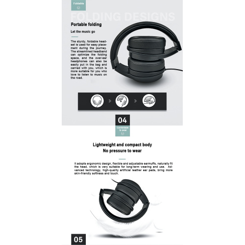 Piano wired over ear headset