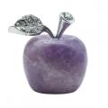 Lepidolite 1.0Inch Carved Polished Gemstone Apple Crafts Home Decoration Gifts Mom Girlfriend