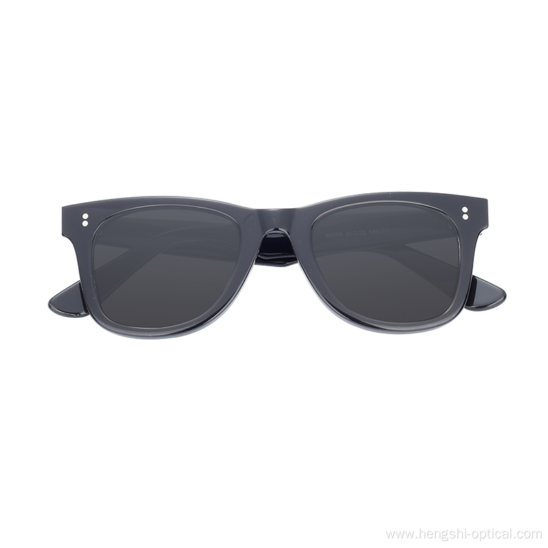 Ready Stock Retro Women Men Custom Logo Black Transparent Frames Acetate Sunglasses