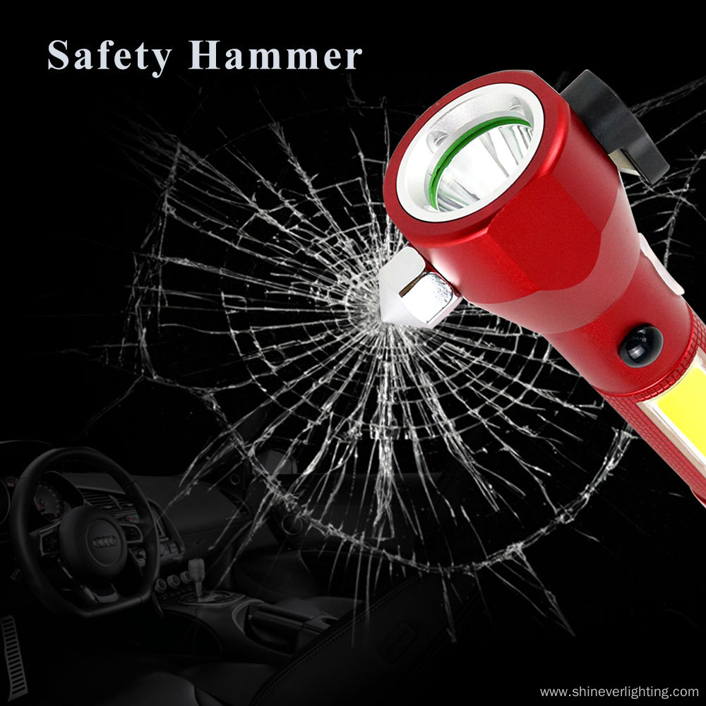 Safety Hammer 450 Lumens Waterproof LED Torch Flashlight