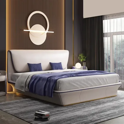 Modern Luxury Leather Bed for Home