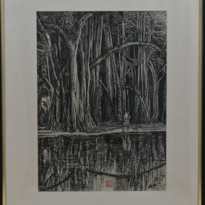 In the old days, small art pen painting