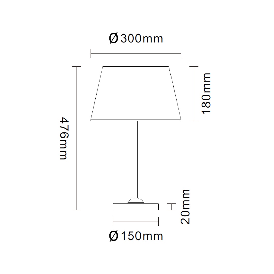 Table Lamp with Brushed Metal White Shade -04