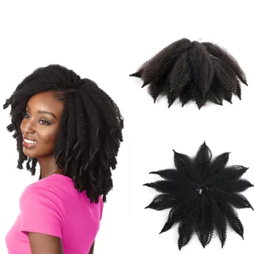 Fluffy Soft 8 inch Afro Kinky Curly Crochet Hair Extension Crochet Braid Marley Hair Kinky Twist Attachment Hair