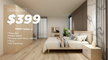 Set di mobili per camera da letto matrimoniale in legno originale nordico