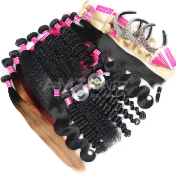 AMZHAIR Unprocessed Raw Indian Virgin Cuticle Aligned Human Hair Extension Bundles Cheap Price Wholesale Hair Vendors In China