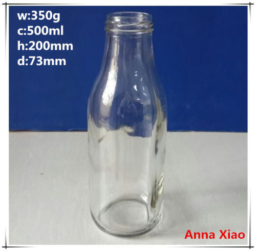 500ml Clear Glass Milk Bottles with Factory Price