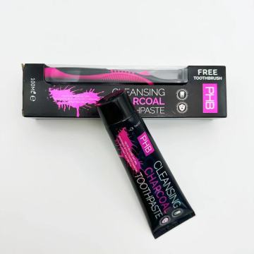 Cleansing charcoal toothpaste with free toothbrush