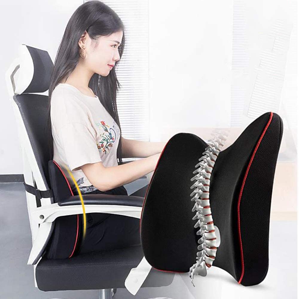 Lumbar Cushion Back Support Travel Pillow Memory Foam