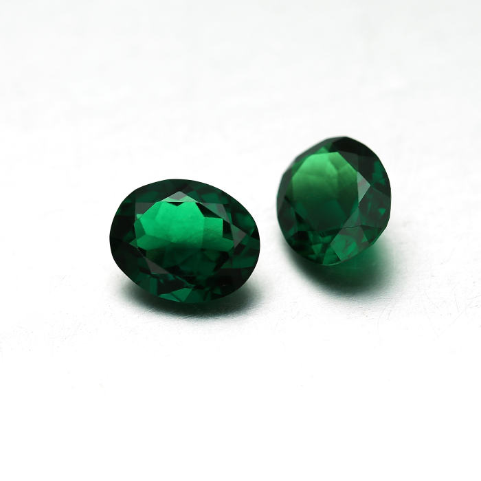 Floral Jewelry Zambian Lab Grown Emerald Oval 5x8mm