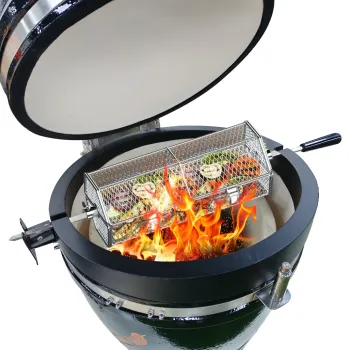 Outdoor Kitchen BBQ Accessories: AUPLEX Kamado Grill Rotisserie Kit for Roast Chicken & Beer Chicken