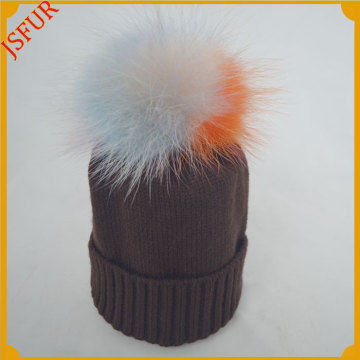 Jsfur Wholesale Raccoon Fur Poms Hat From China Supplier