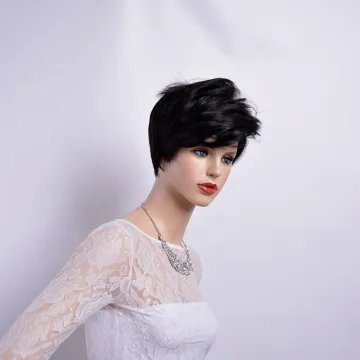 Wholesale Synthetic wigs natural wave wig black short hair synthetic hair wigs for women