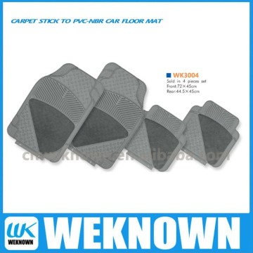 new design carpet stick to PVC-NBR car floor mat