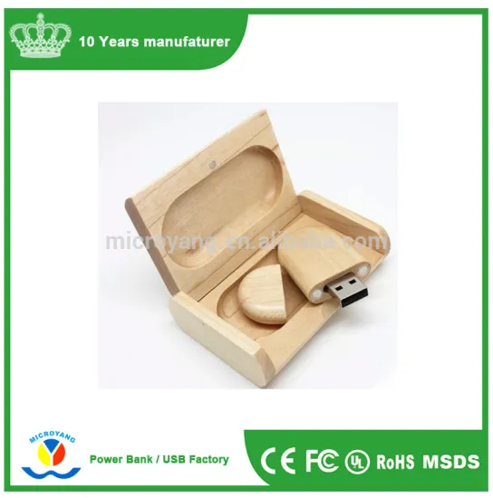 Hi-Speed USB 3.0 Swivel USB Flash Drives 8GB 16GB 32GB Wood USB Stick with Wood Box