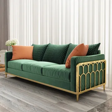 sectional velvet sofa set upholstered tufted sofa