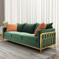 Sofa beludru sectional set sofa berumbai berlapis kain