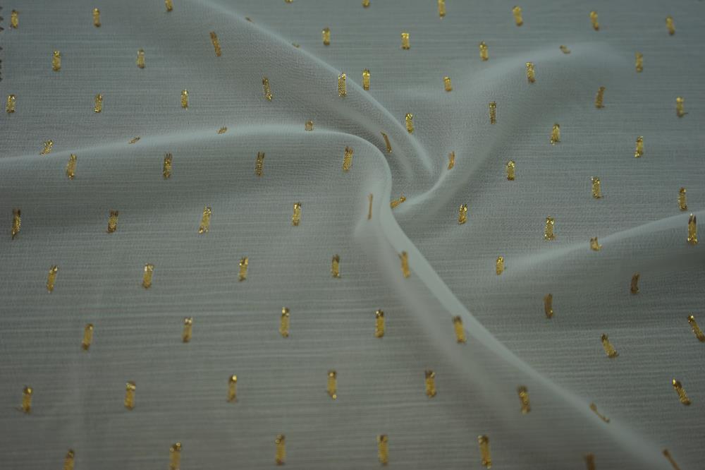 Gold Lurex Clip Jacquard Fabric