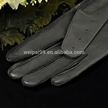 Top quality women black breathable driving gloves deerskin leather gloves