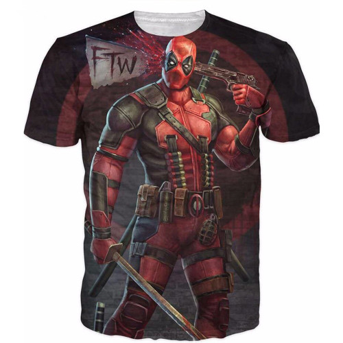 Goedkope Polyester Korte Mouwen Spiderman 3D Gedrukte T-shirts