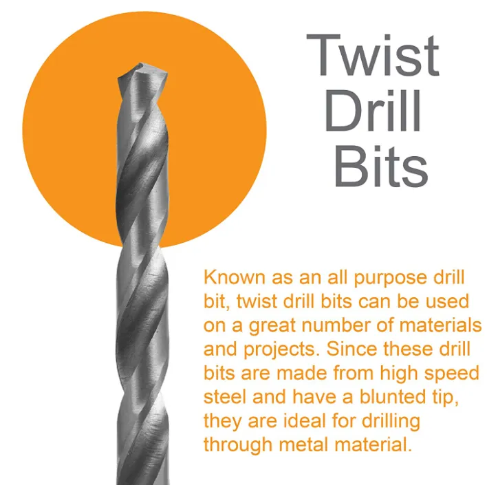 Brad Point and Twist Drill Bit 100 Piece Set Includes Bits For Drilling Wood, Metal, stainless steel