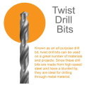 Brad Point and Twist Drill Bit 100 Piece Set termasuk bit untuk penggerudian kayu, logam, keluli tahan karat