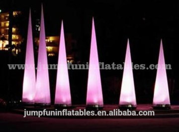 210T nylon cloth Inflatable Lighting Cone with blower base and remote contral LED