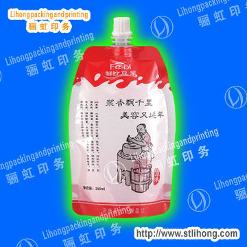 HOT! Healthy Life Style! spouted Soya-bean milk packaging bag / pouch