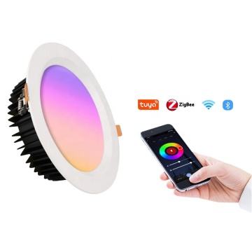 D115mm RGB Downlight Zigbee3.0 CCT Changeable High Power Die-casting Aluminum Tuya RGBCW Downlights