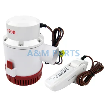 12V 4700GPH Automatic Submersible Bilge Pump for Boats with Float Switch