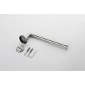 Brushed steel open towel rack on one side