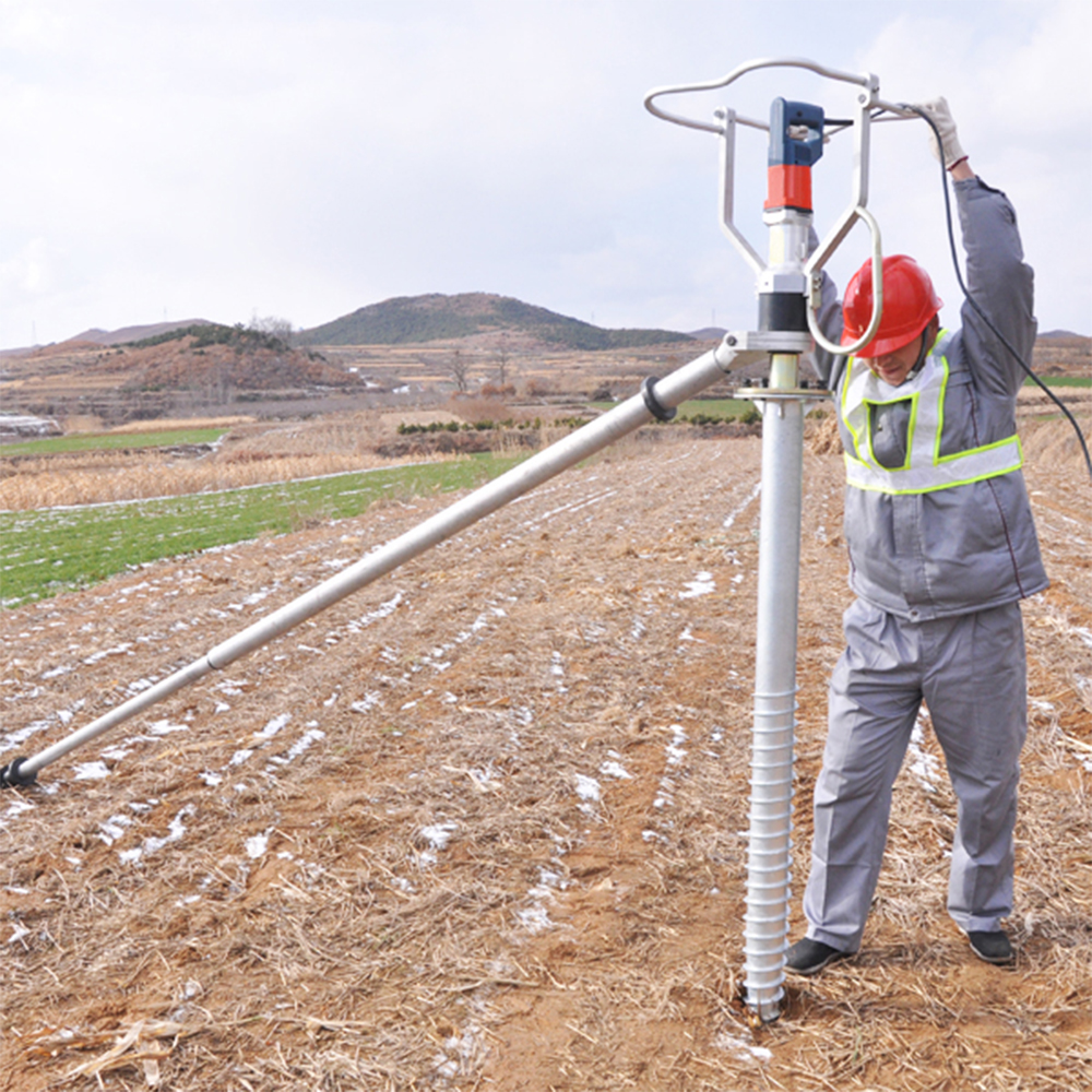 using ground screw machine install ground screw