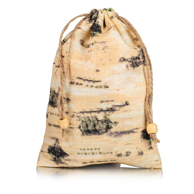 mountain green printing hemp drawstring bag wholesale